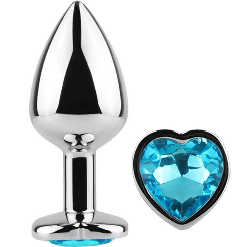 Small Blue Heart Metal Butt Plug (7cm)