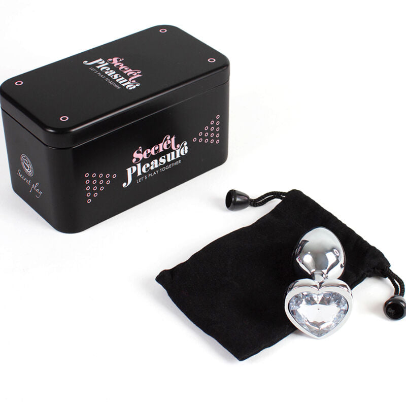 Small Metal Heart Crystal Butt Plug 7cm