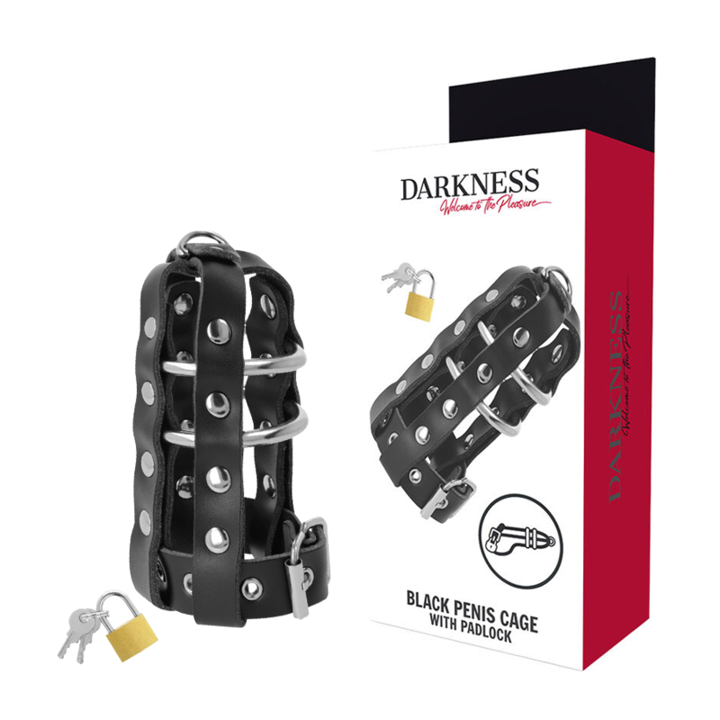 Premium Leather Chastity Cage with Lock