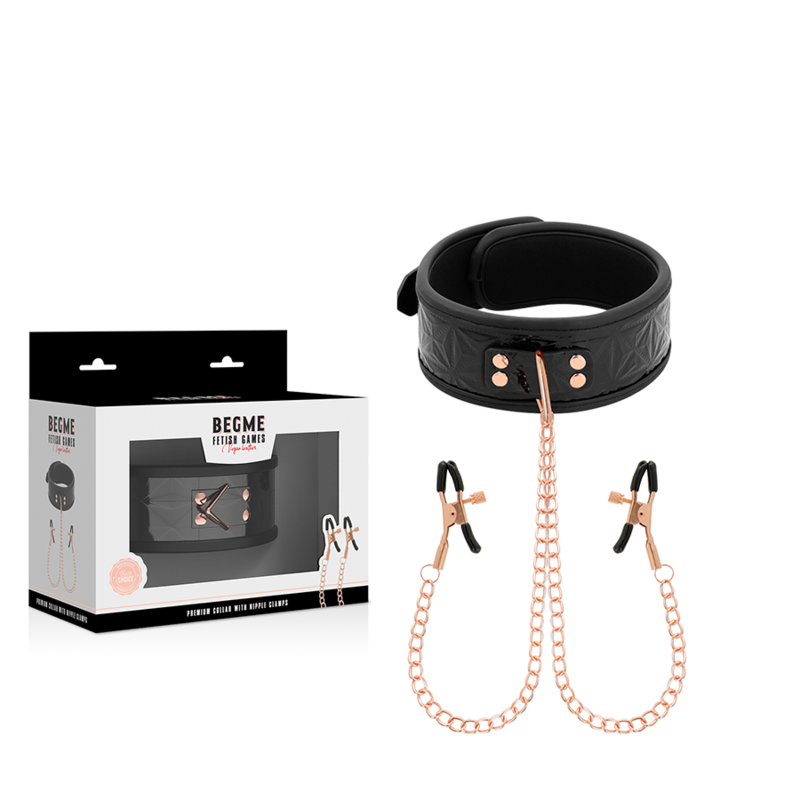 Black Edition Neoprene Collar With Nipple Clamps