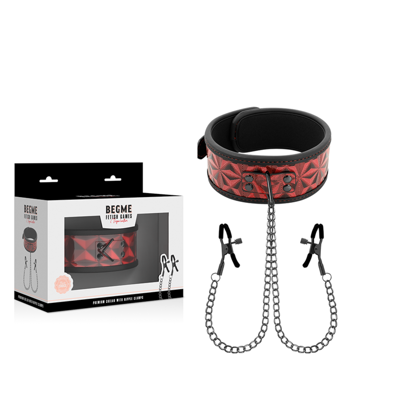 Red Edition Neoprene Collar with Nipple Clamps