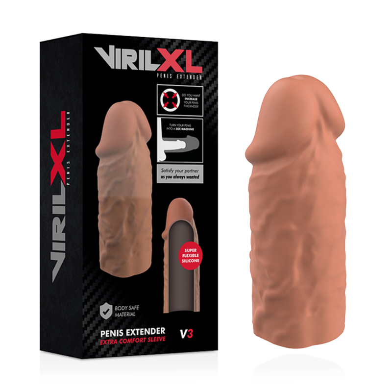 Extensión de Pene de Silicona Marrón V3