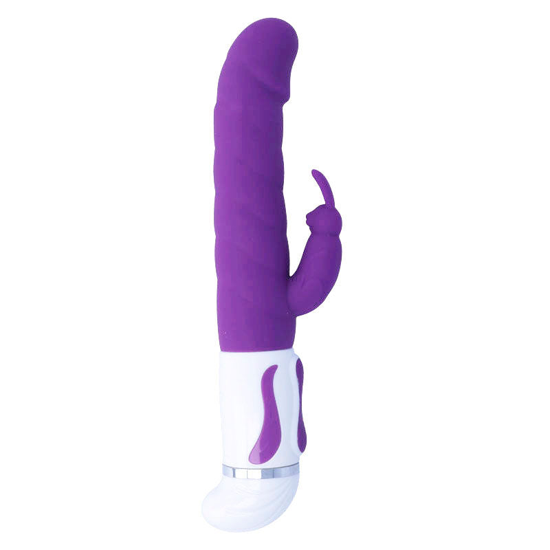 Vibrador Rotador de Silicona con Textura Lila