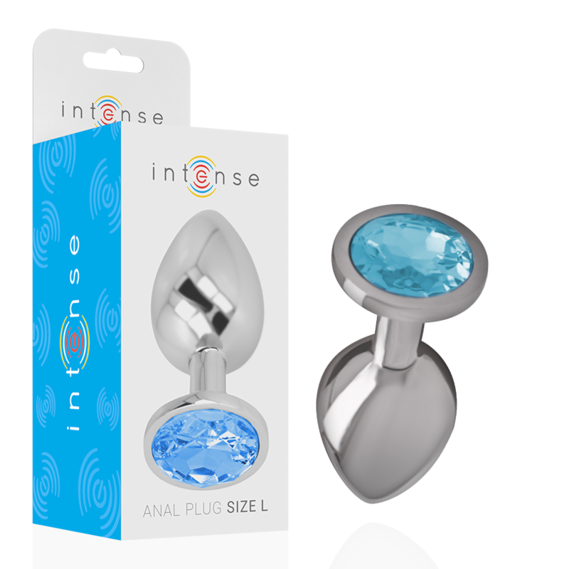 Plug Anal de Aluminio con Cristal Azul - Grande