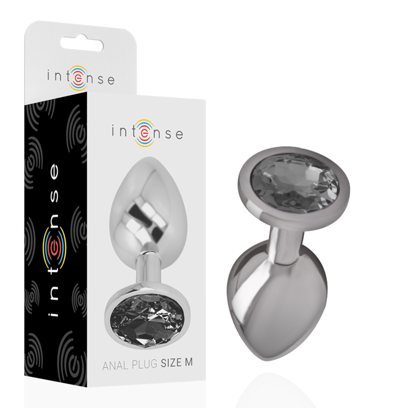 Aluminum & Black Glass Anal Plug - Medium
