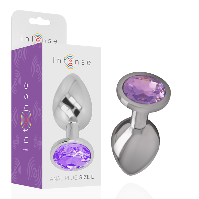 Small Aluminum Anal Plug with Violet Crystal