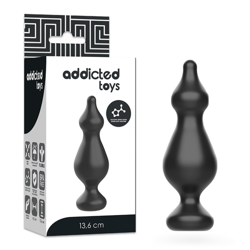 Plug Anal Elegante Preto 13,6cm