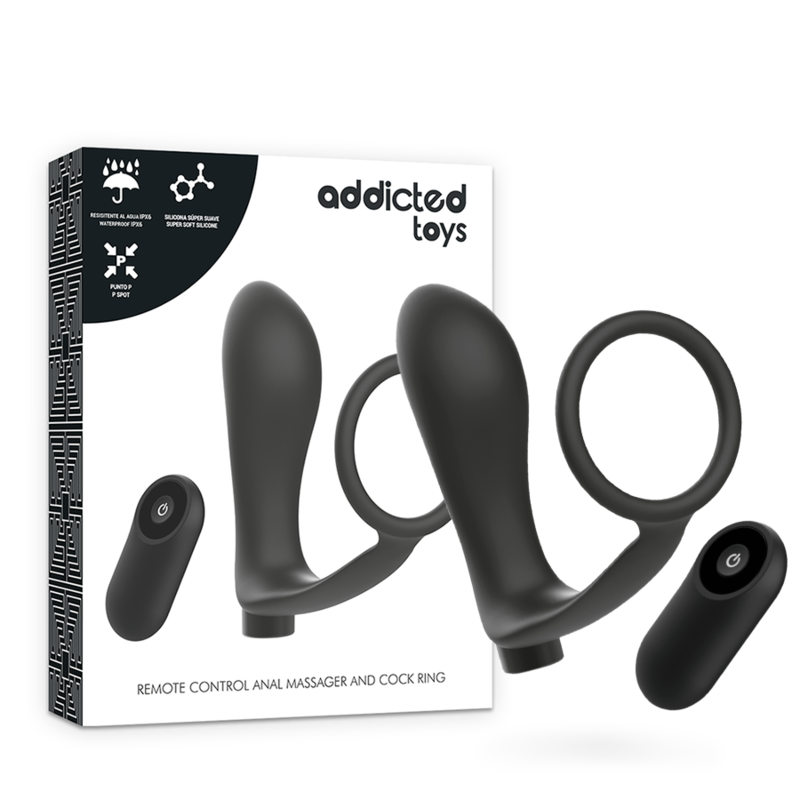 Rechargeable Remote Control Penis Ring & Anal Plug
