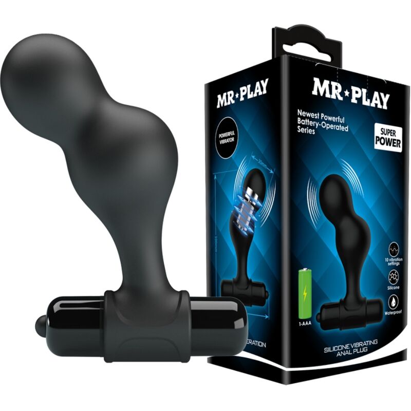 Plug Anal Vibratório em Silicone Preto
