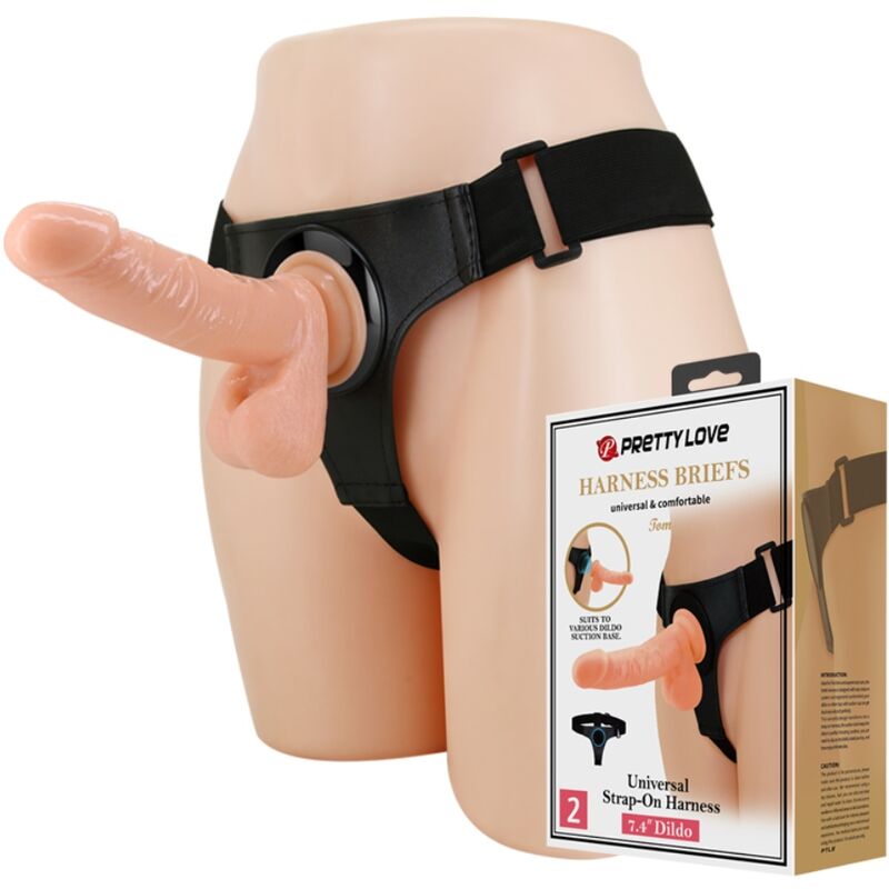 Universal Harness Briefs with 20cm Tom Dildo