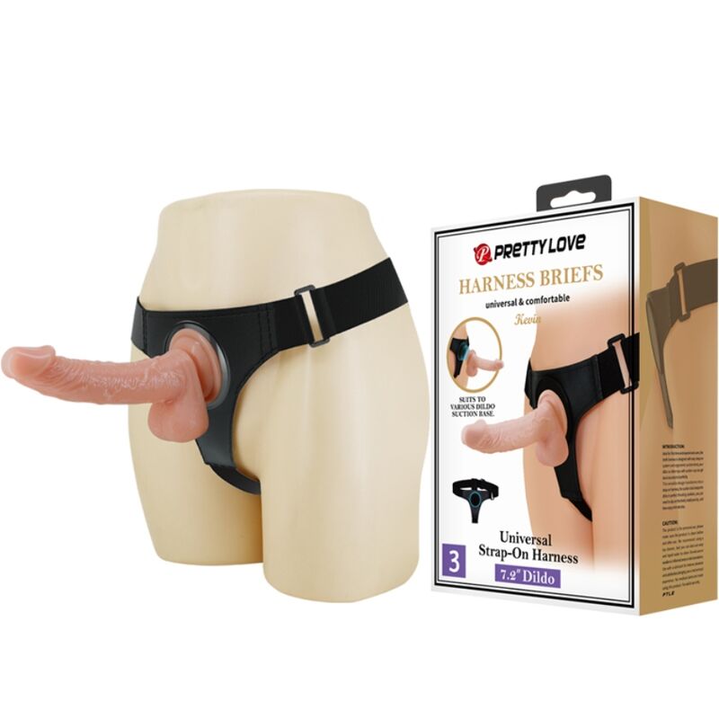 Kevin 19cm Natural Dildo Harness Briefs