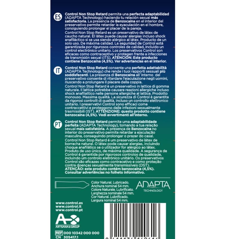 Preservativos Retardantes Non Stop - Pack de 12