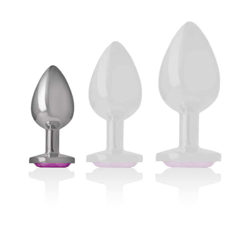 Heart-Shaped Metal Anal Plug - Pink (Small)
