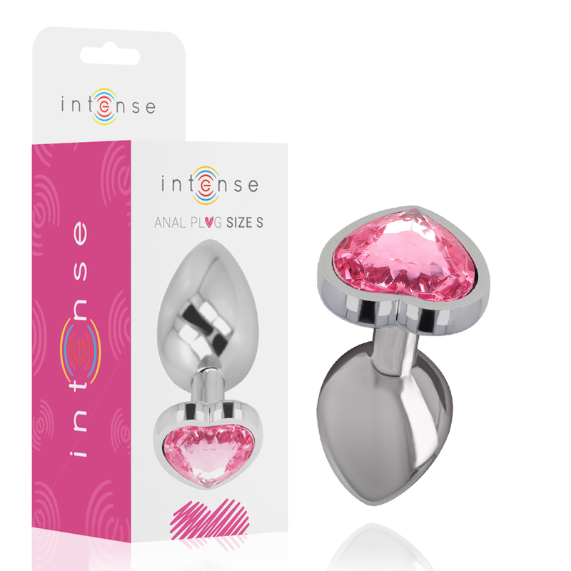 Heart-Shaped Metal Anal Plug - Pink (Small)