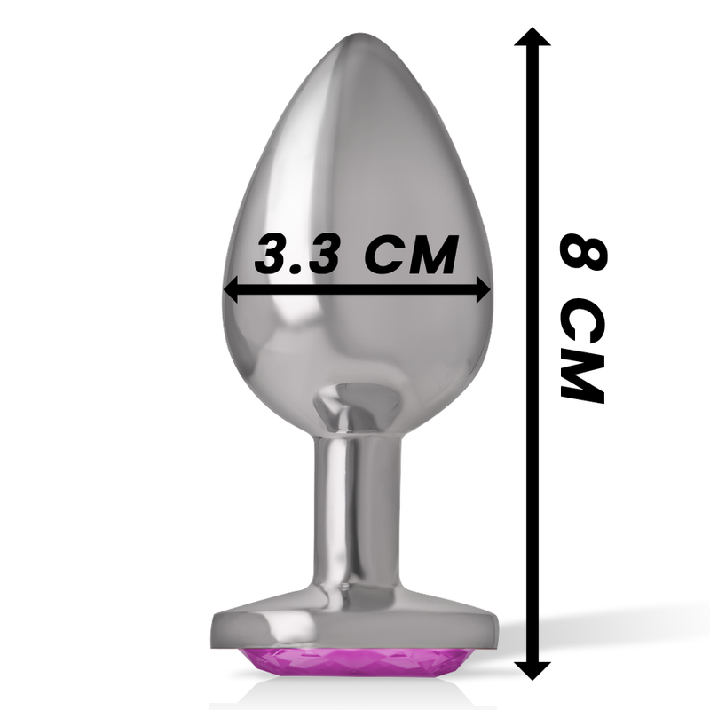 Metal Heart Anal Plug - Medium Pink