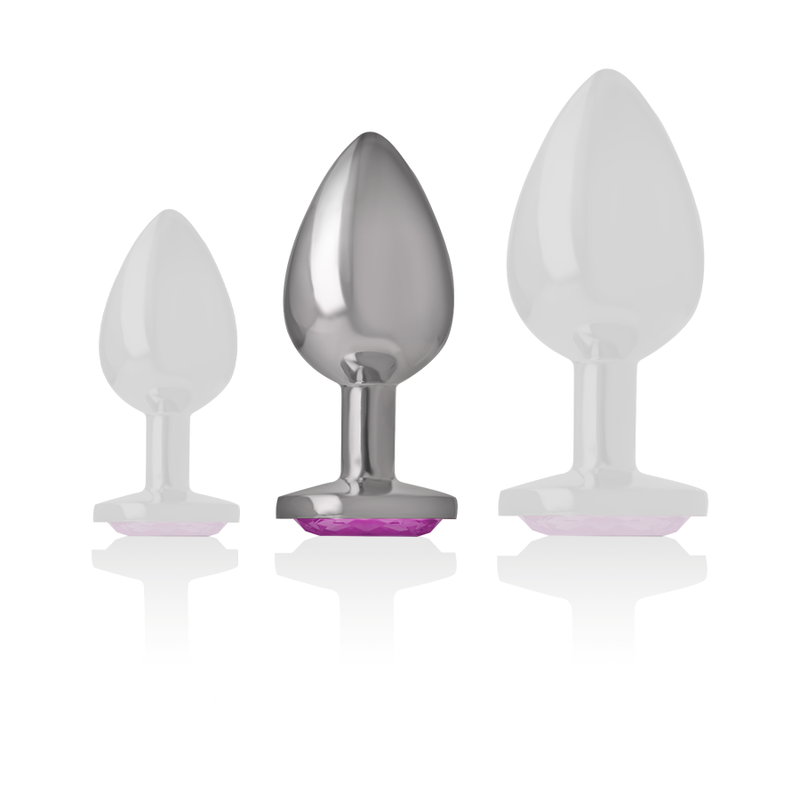 Metal Heart Anal Plug - Medium Pink