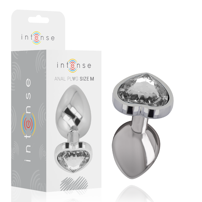 Plug Anal de Aluminio con Corazón Blanco - Talla M