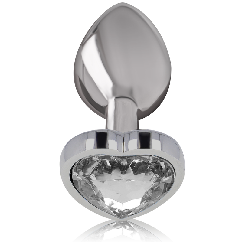 Plug Anal de Aluminio con Corazón Blanco - Talla M