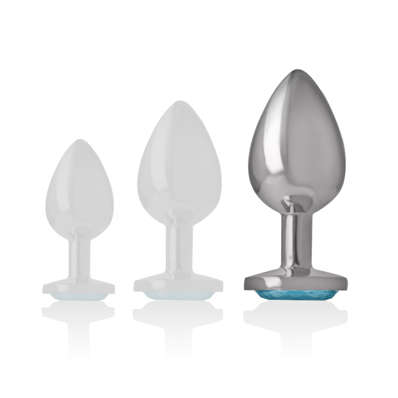 Plug Anal de Aluminio con Forma de Corazón Grande - Azul