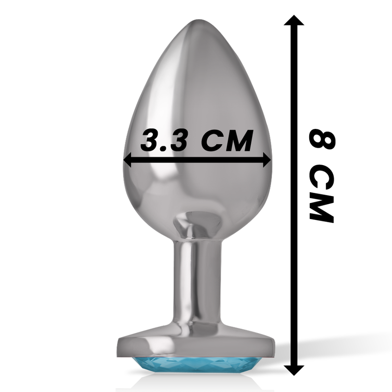 Metal Heart Anal Plug - Medium Blue
