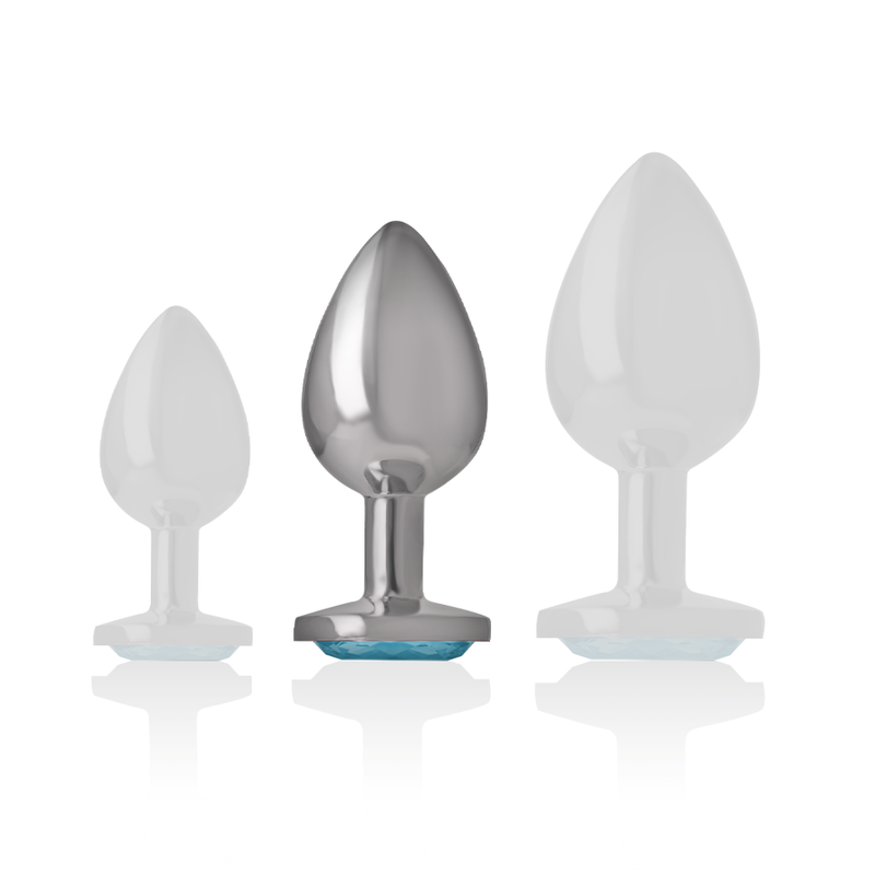 Metal Heart Anal Plug - Medium Blue