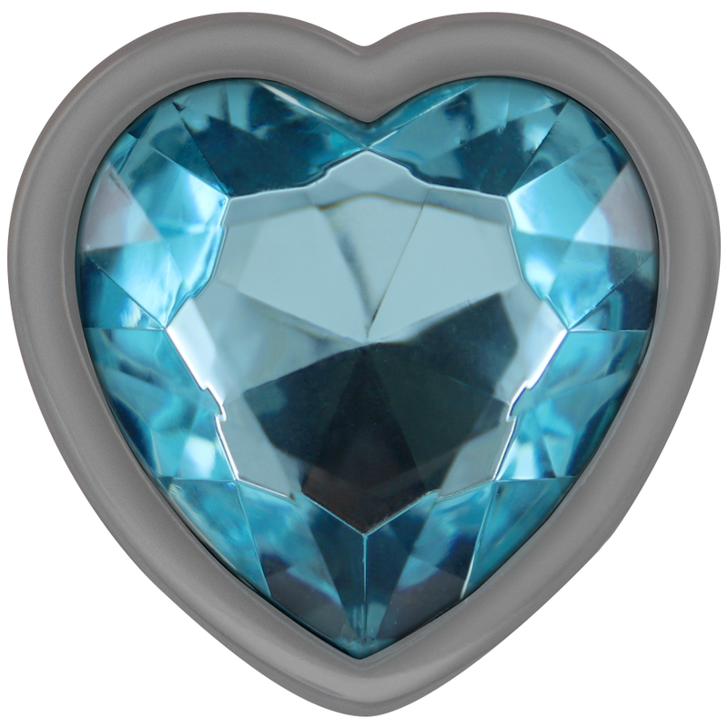 Metal Heart Anal Plug - Medium Blue
