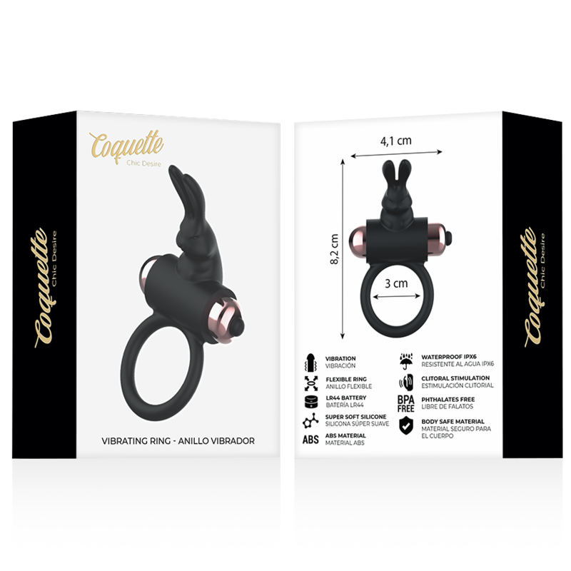 Vibrating Cock Ring in Black & Gold