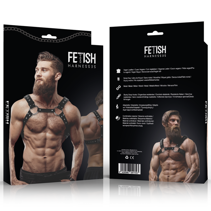 Studded Eco-Leather Chest Harness