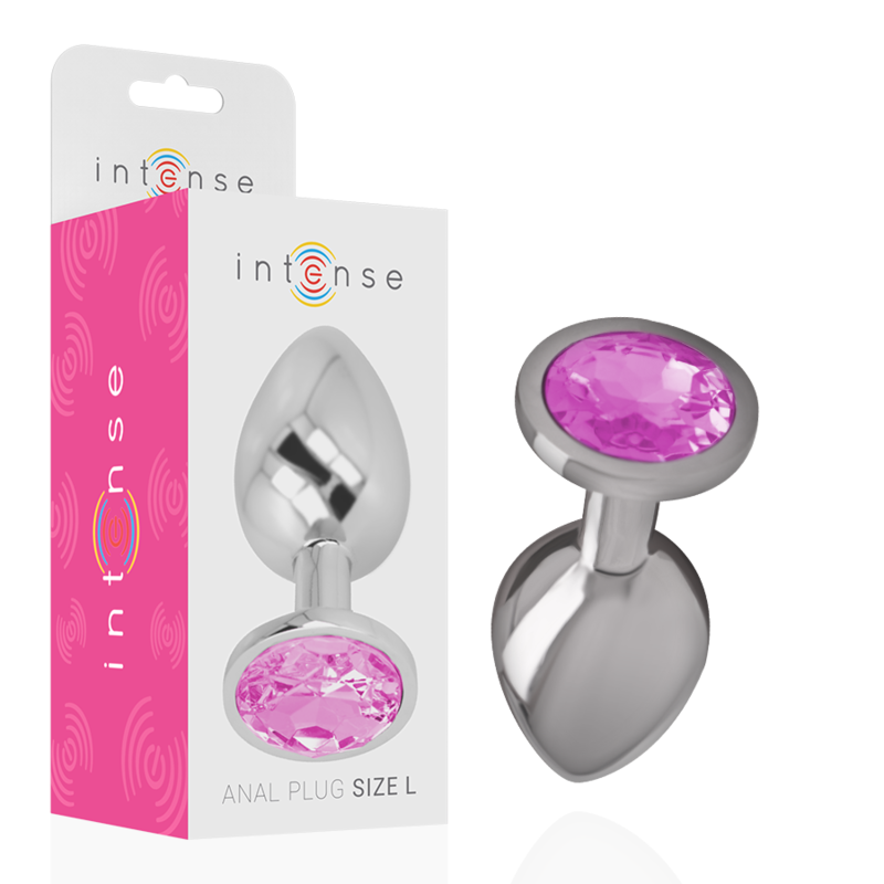 Plug Anal de Aluminio con Cristal Rosa - Grande