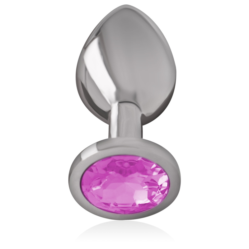 Plug Anal de Aluminio con Cristal Rosa - Grande
