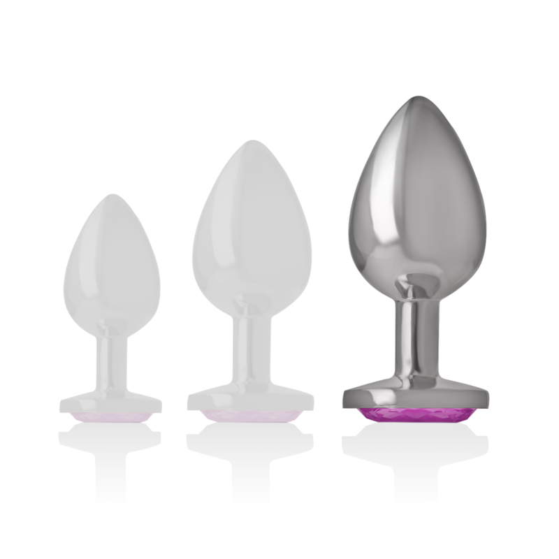 Plug Anal de Aluminio con Cristal Rosa - Grande