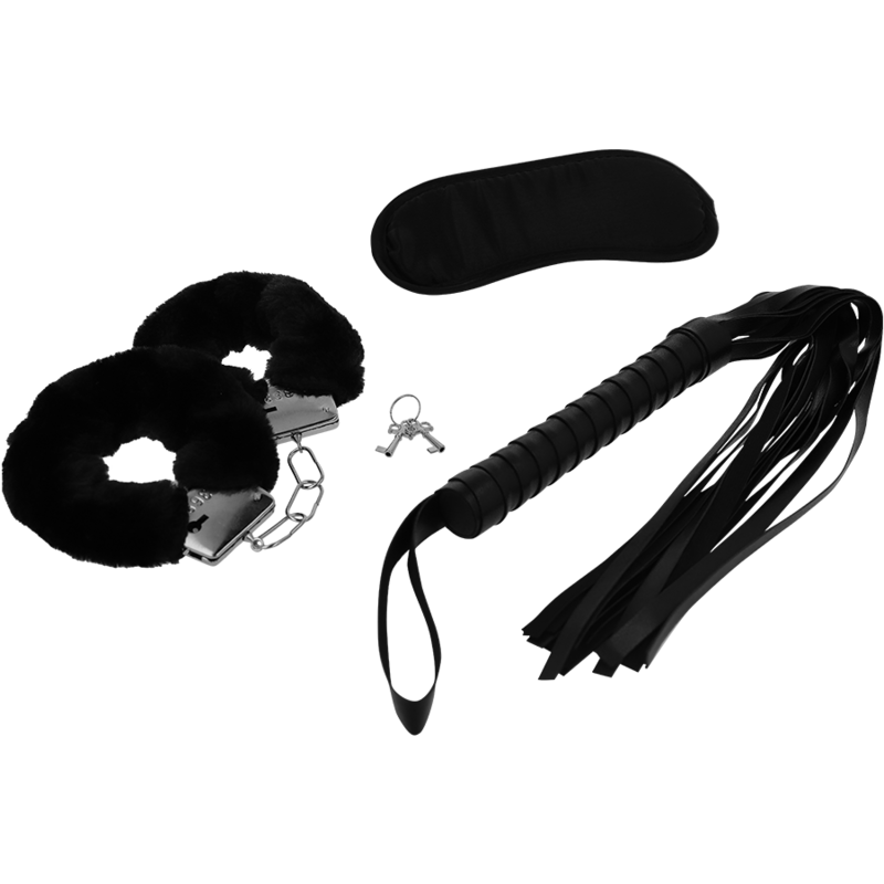 Set de Bondage con Esposas y Fusta