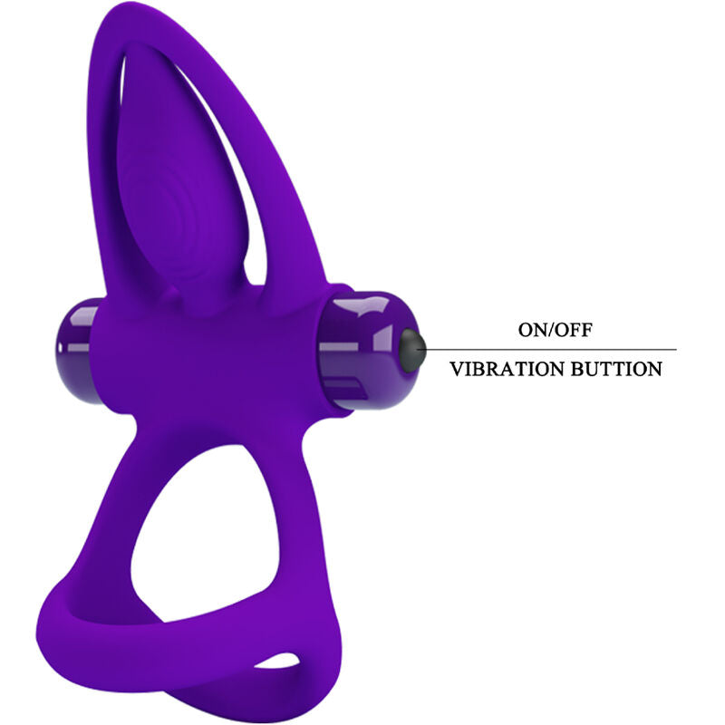 Anillo Vibrador de Silicona Violeta con 10 Modos