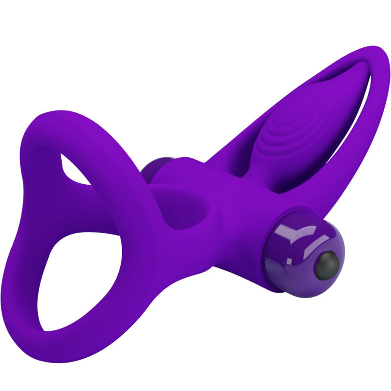 Anillo Vibrador de Silicona Violeta con 10 Modos