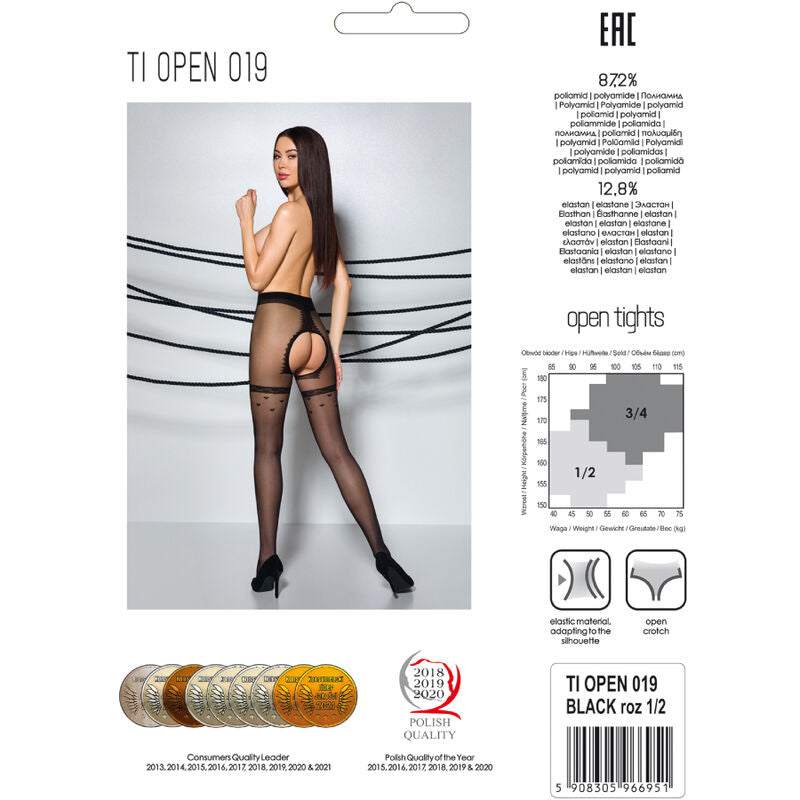 Tiopen 019 Black 3/4 Sheer Tights 20 Den