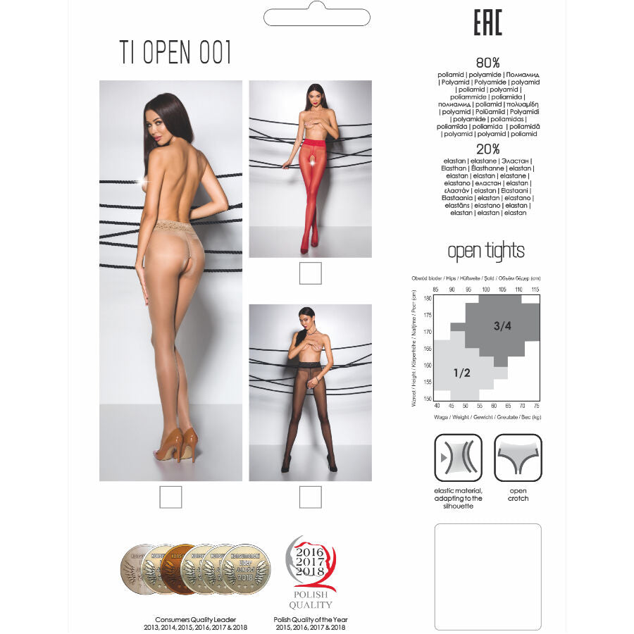 Tiopen 001 Black Sheer Tights 20 Den