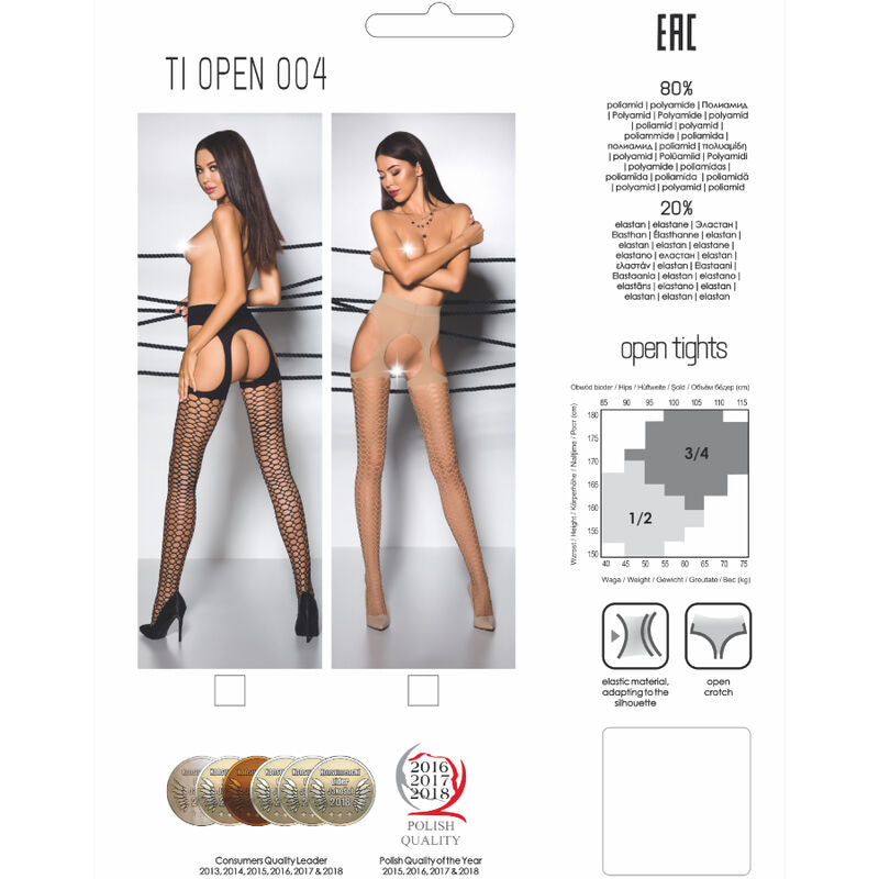 Tiopen 004 Sheer Black 3/4 Tights 40 Den