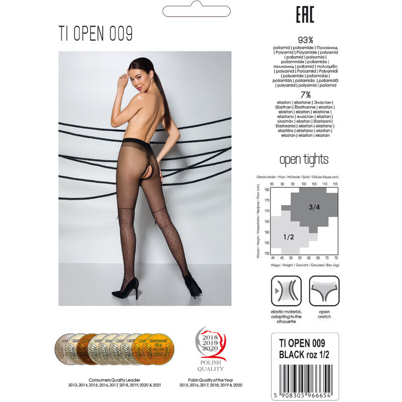 Tiopen 009 Black Sheer 3/4 Tights 20 Den