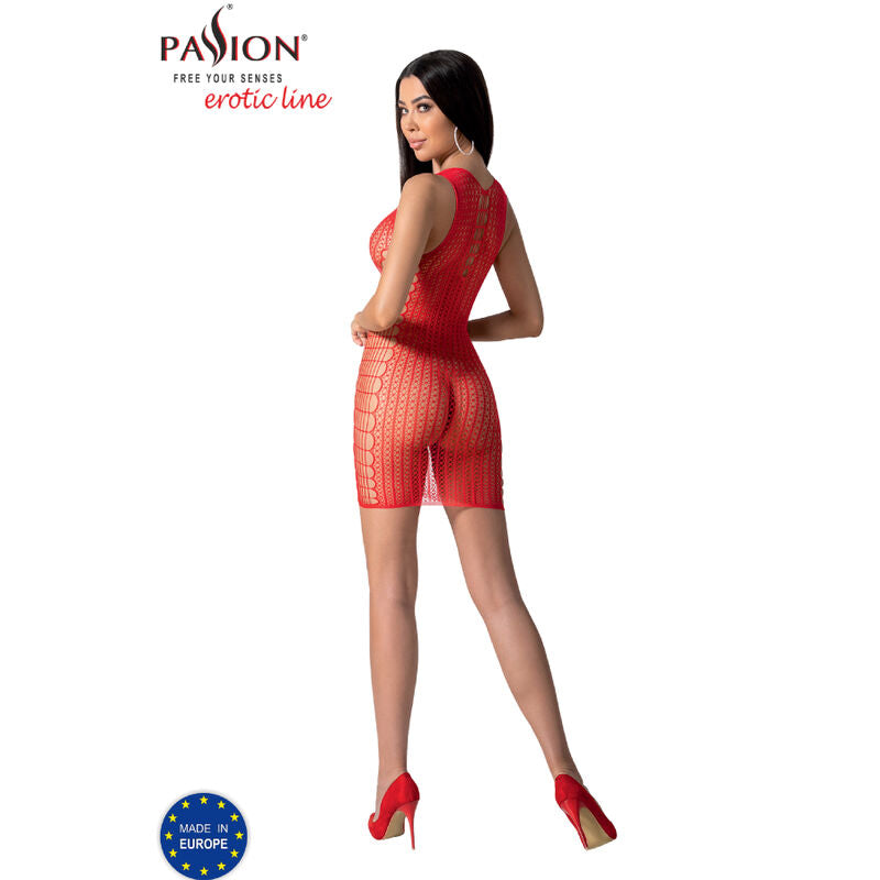 Bodystocking de Rejilla Rojo Talla Única