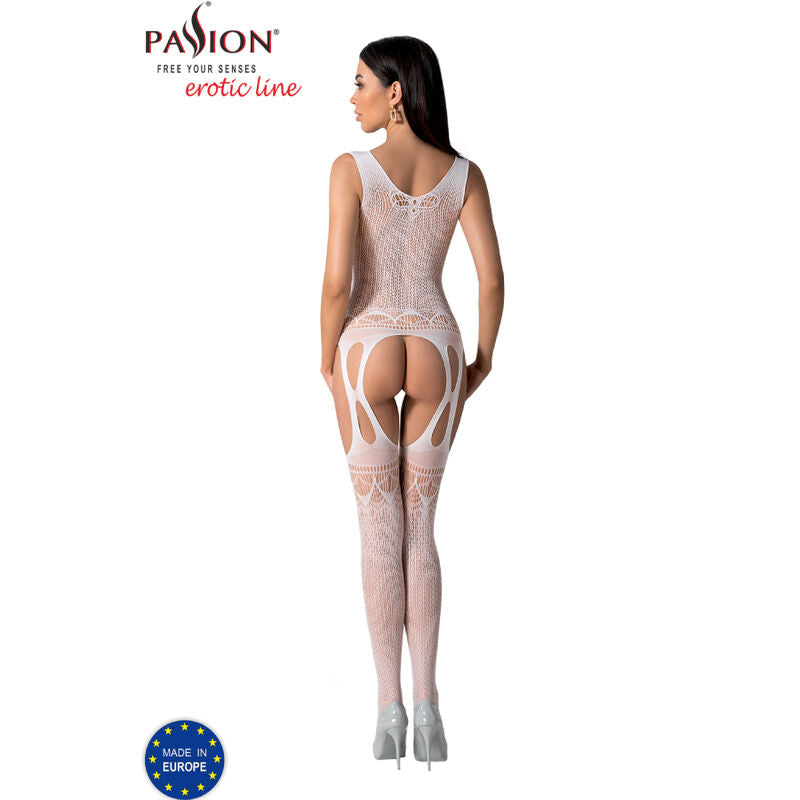 BS099 White Mesh Bodystocking