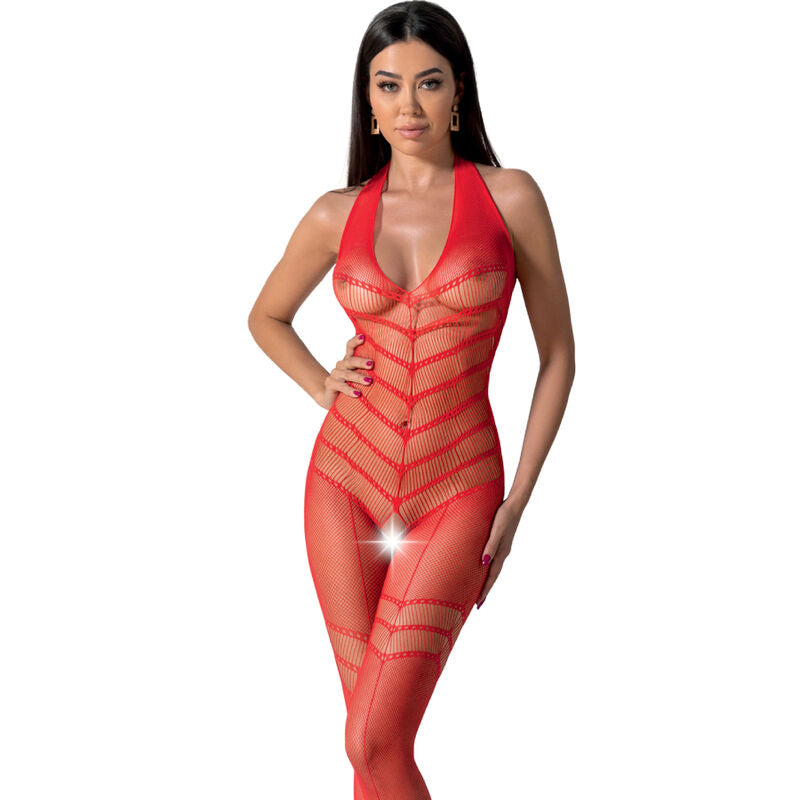 BS100 Red Fishnet Bodystocking