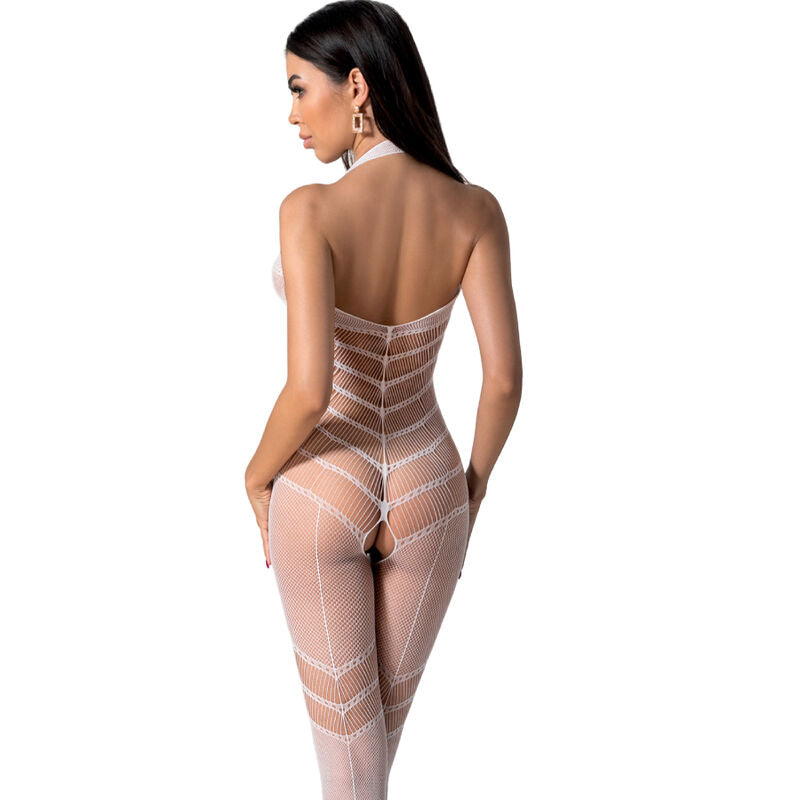Sensual White Bodysuit Stocking BS100