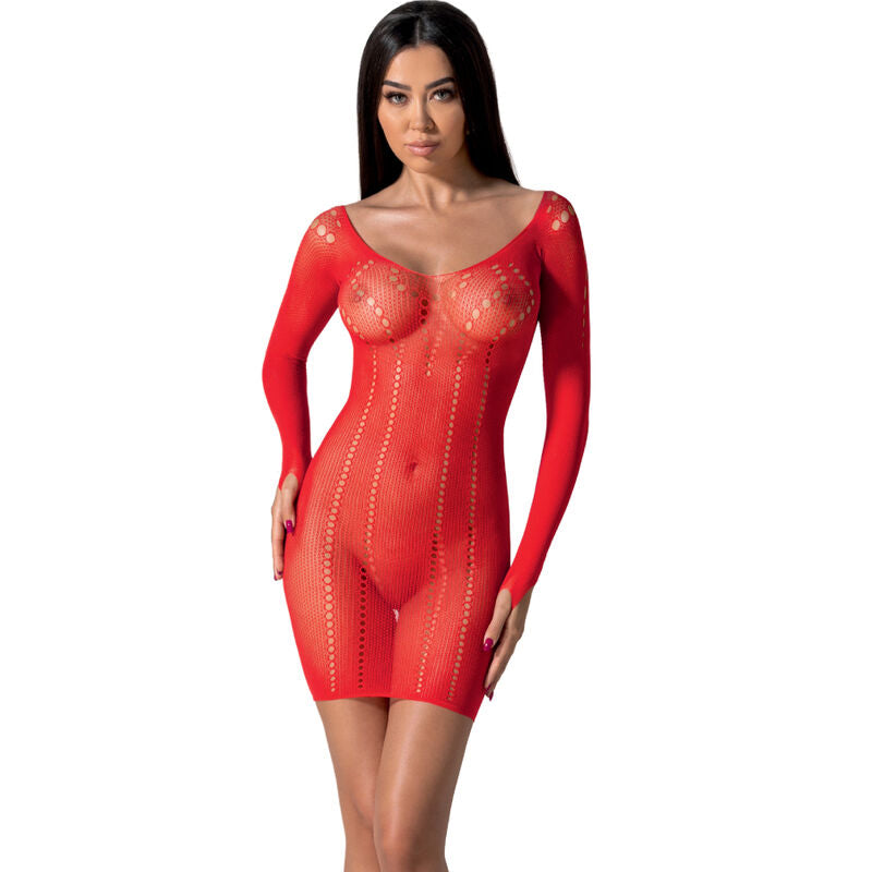 Bodystocking de Red de Malla Roja Talla Única