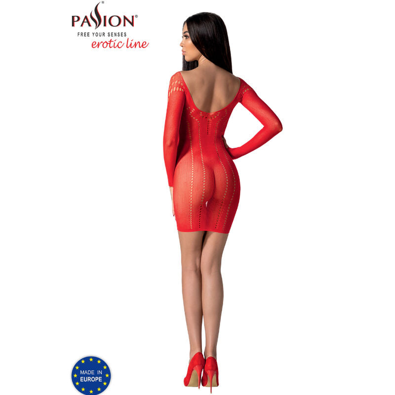Bodystocking de Red de Malla Roja Talla Única