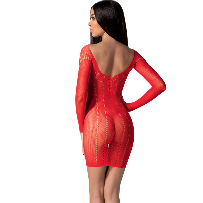 Bodystocking de Red de Malla Roja Talla Única