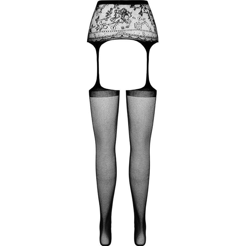 Elegant Black Tights With Attached Garter