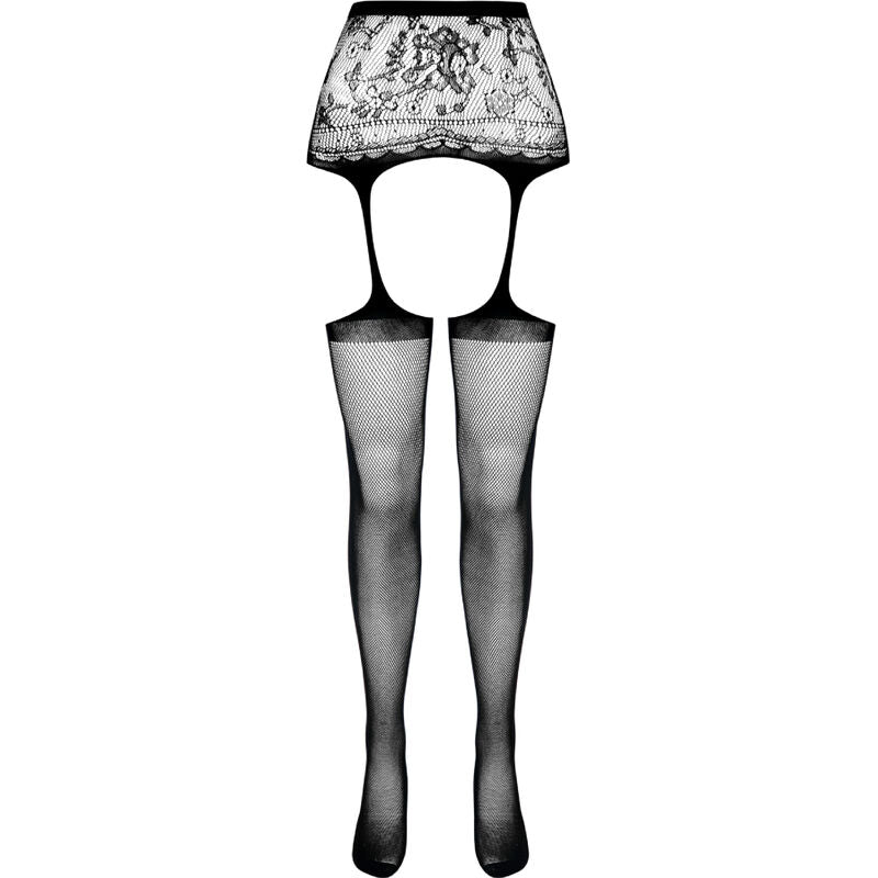 Elegant Black Tights With Attached Garter