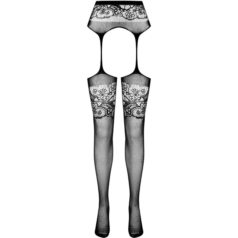 S029 Black Garter Tights - One Size