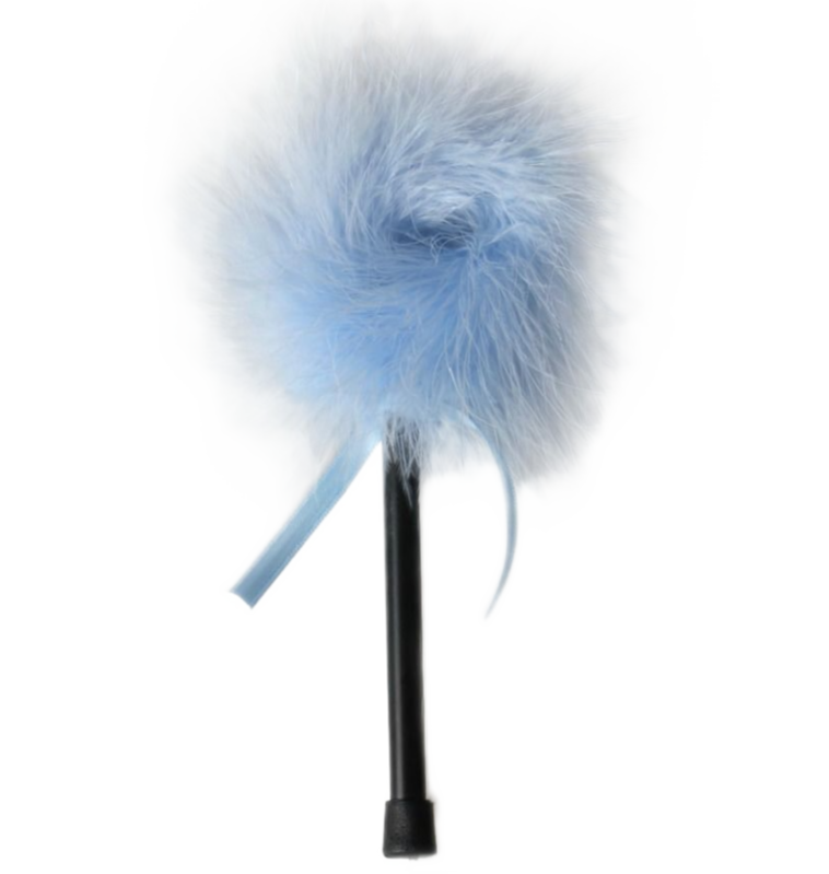 Light Blue Marabou Feather Bondage Duster