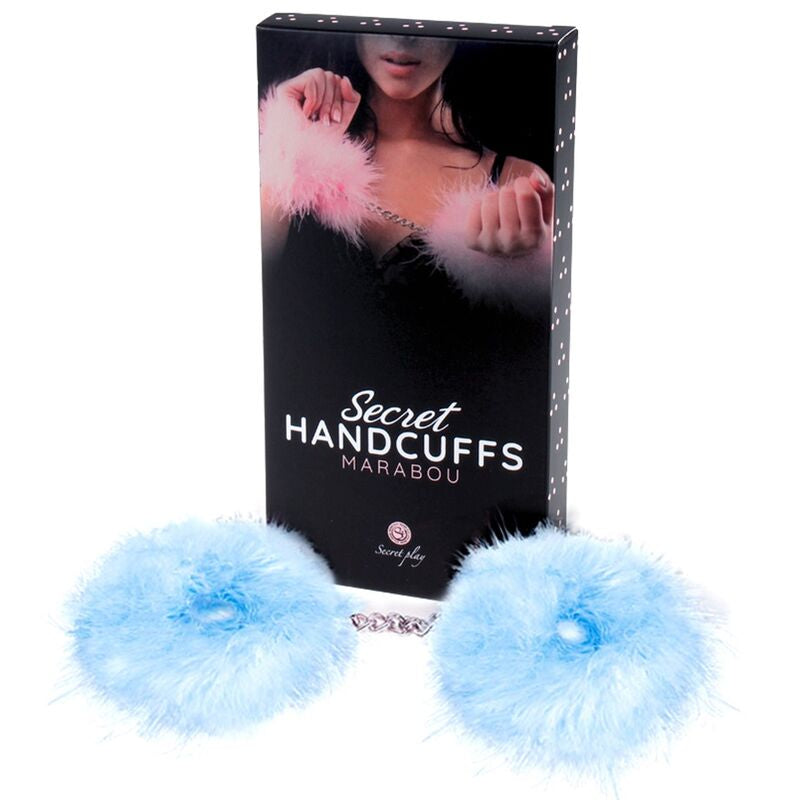 Blue Light Marabou Bondage Handcuffs